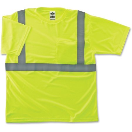 GLOWEAR T-Shirt, Type R, Class 2, UPF Protect, Reflective, 2XLarge, Lime EGO21506